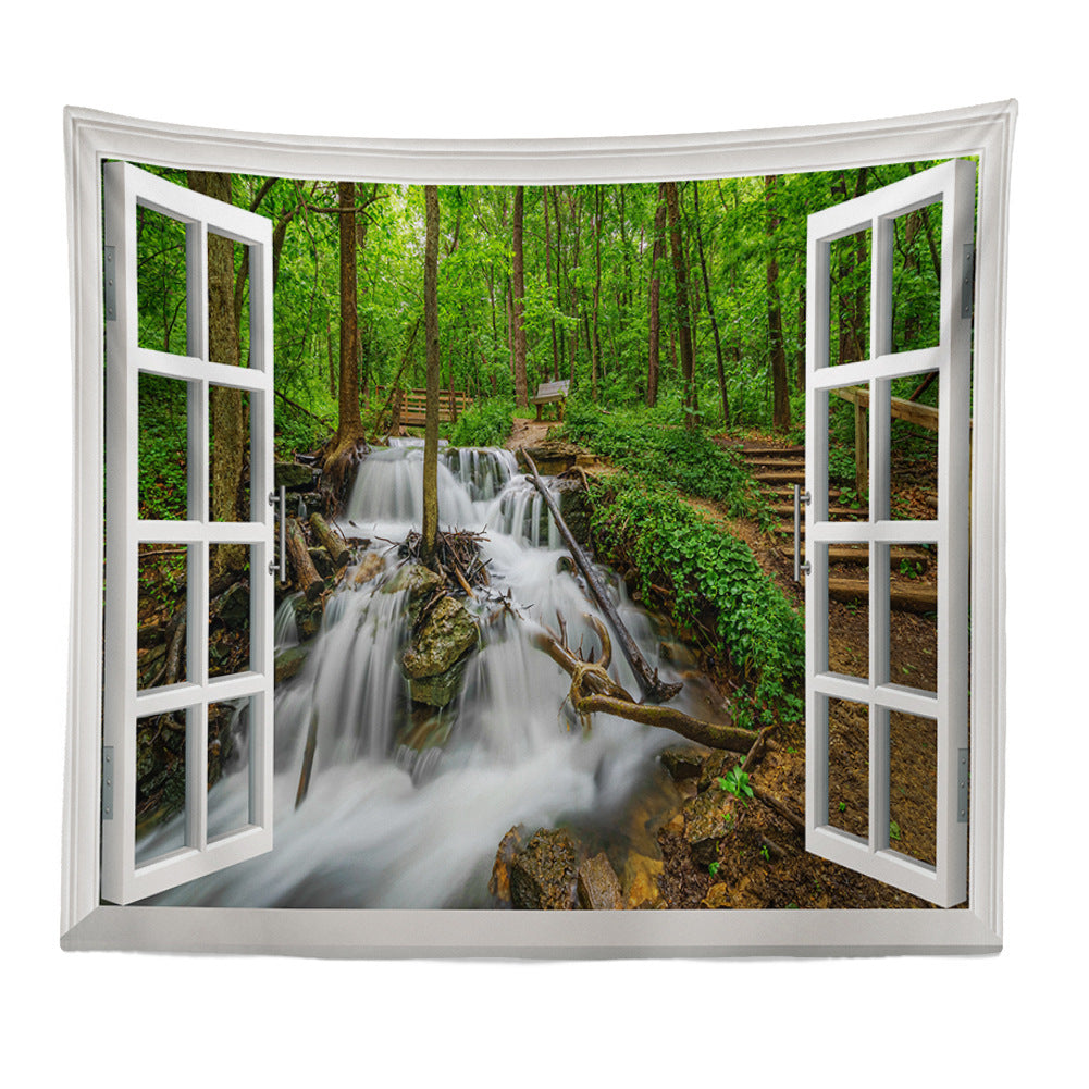 VibeCore Forest Getaway Outside Your Window Tapestry Product View