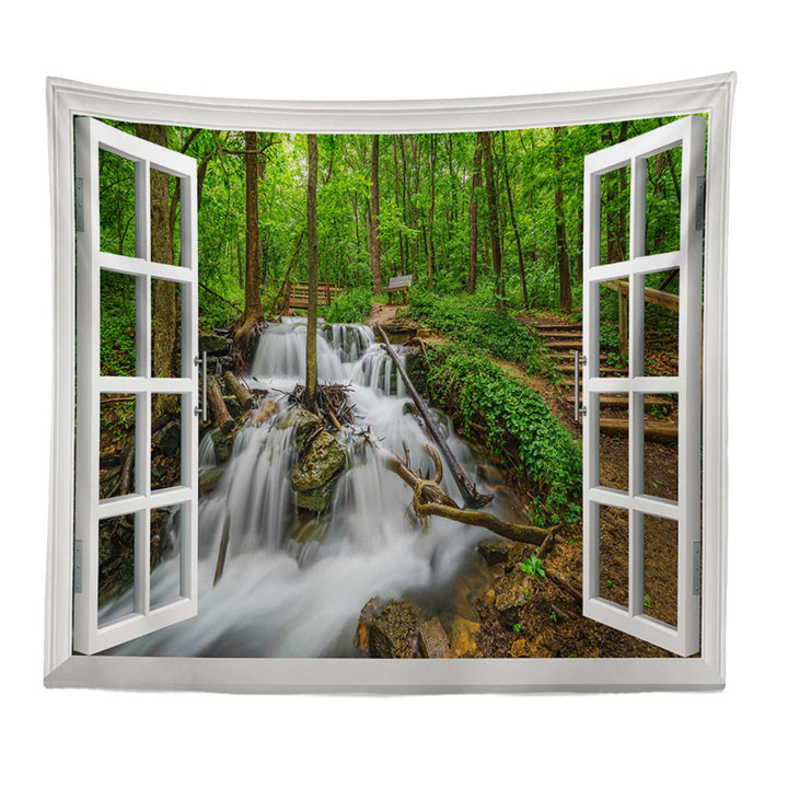 VibeCore Forest Getaway Outside Your Window Tapestry Product View