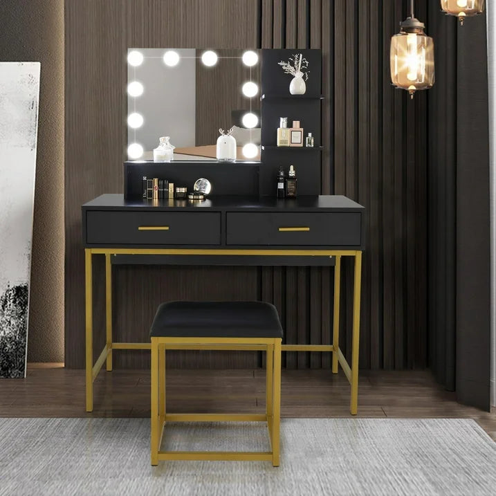 VibeCore GAIA Hollywood Lights Makeup Vanity + Stool