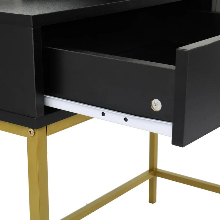 VibeCore GAIA Hollywood Lights Makeup Vanity + Stool Stool Drawer