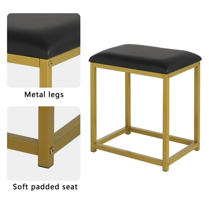 VibeCore GAIA Hollywood Lights Makeup Vanity + Stool Stool Stool Features
