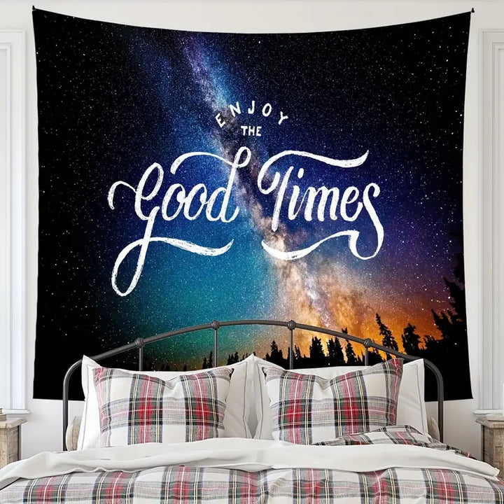VibeCore Galaxy Good Times Tapestry In Bedroom