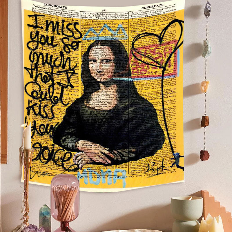 VibeCore Graffiti Mona Lisa Tapestry