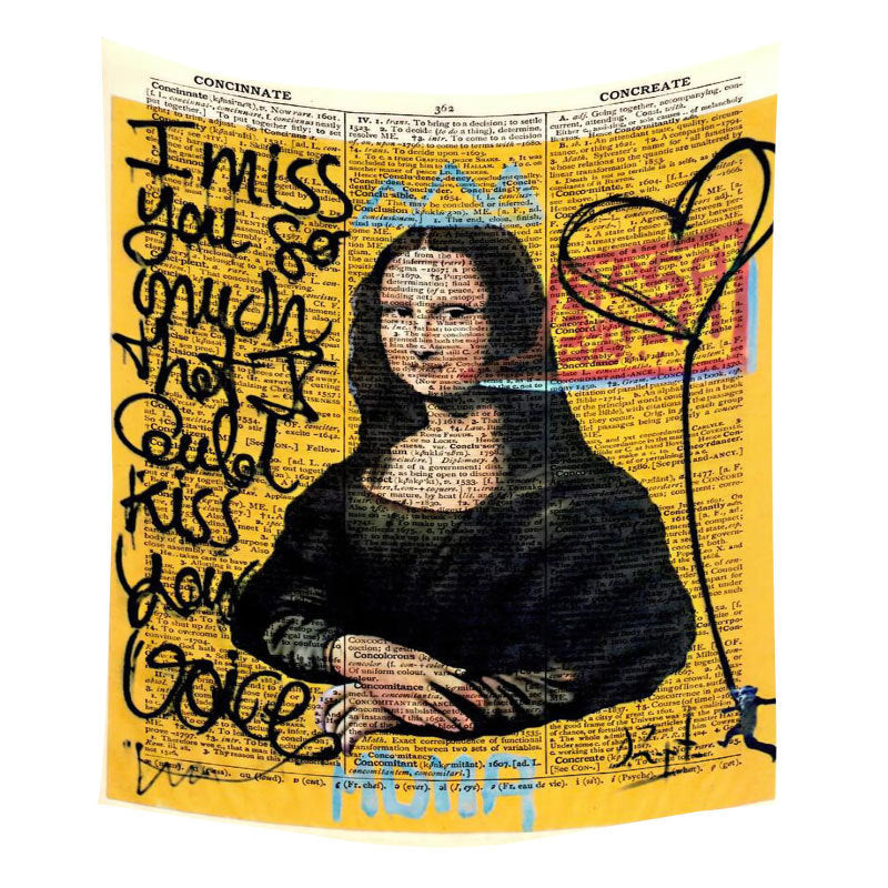 VibeCore Graffiti Mona Lisa Tapestry Product View