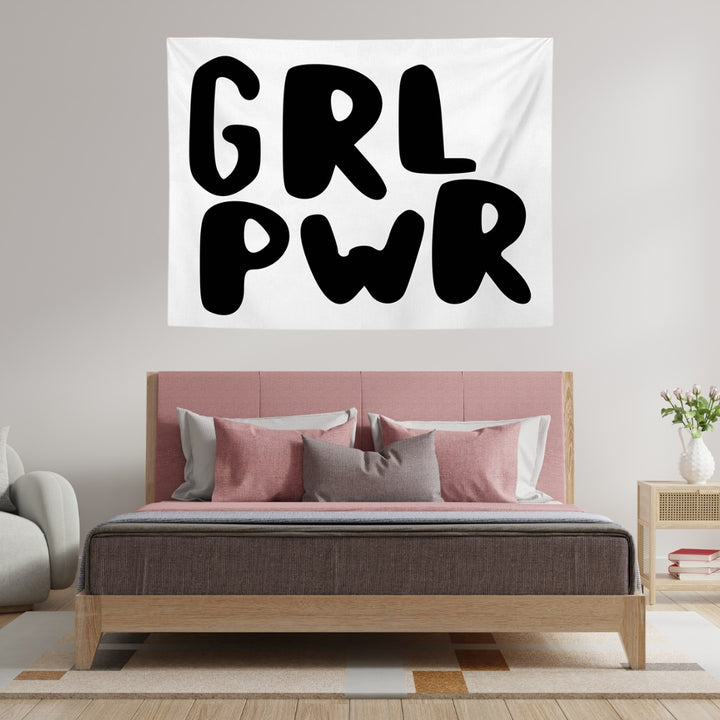 VibeCore Grl Pwr Tapestry On Wall In Bedroom