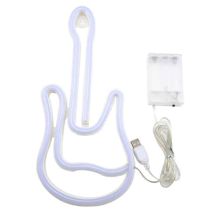 VibeCore Guitar Neon Light package contents, including the neon light, power cord, and instructions for easy setup.