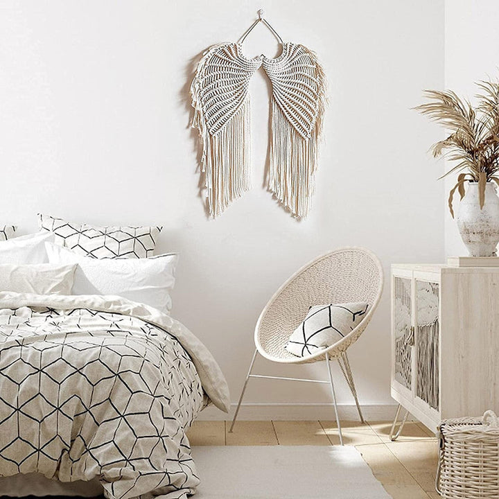 VibeCore Handmade Angel Wings Macrame In Bedroom