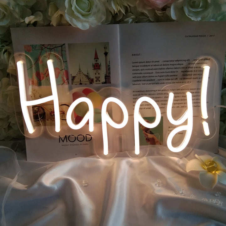 VibeCore Happy! Neon Light
