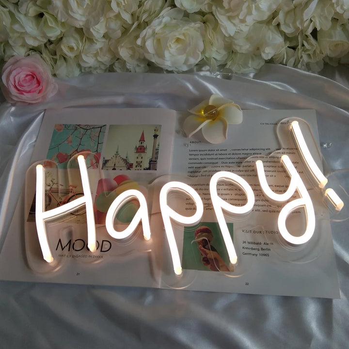 VibeCore Happy! Neon Light Laying Down
