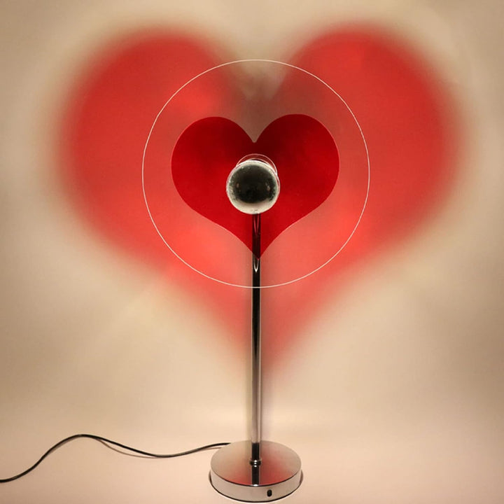 VibeCore Heart Mood Lamp projecting a soft heart-shaped shadow on the wall, adding a romantic and cozy ambiance to the room.