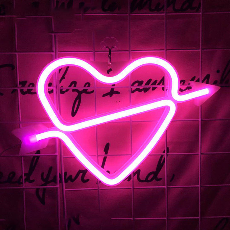 VibeCore Heart and Arrow Neon Light Pink