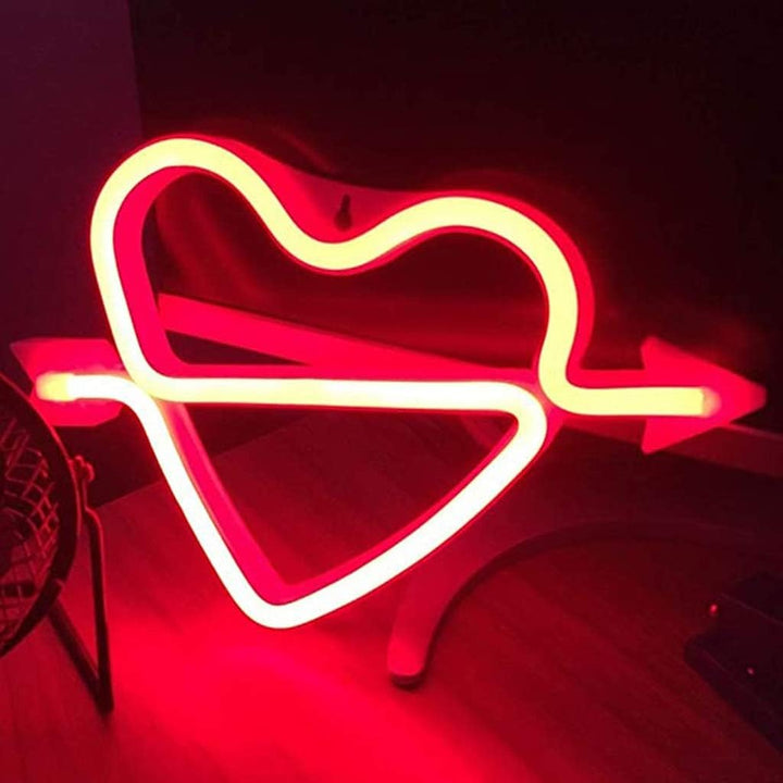VibeCore Heart and Arrow Neon Light Red On Surface
