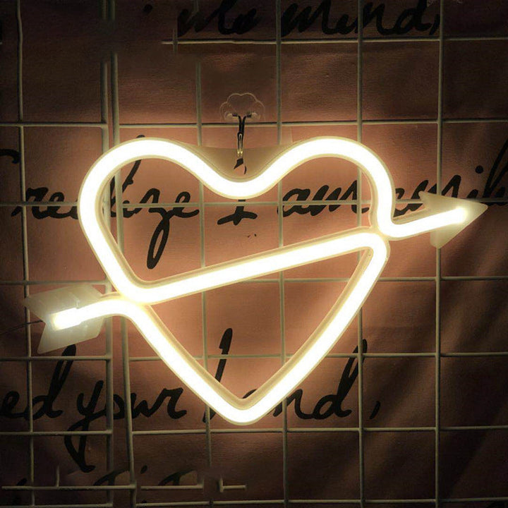 VibeCore Heart and Arrow Neon Light Warm White