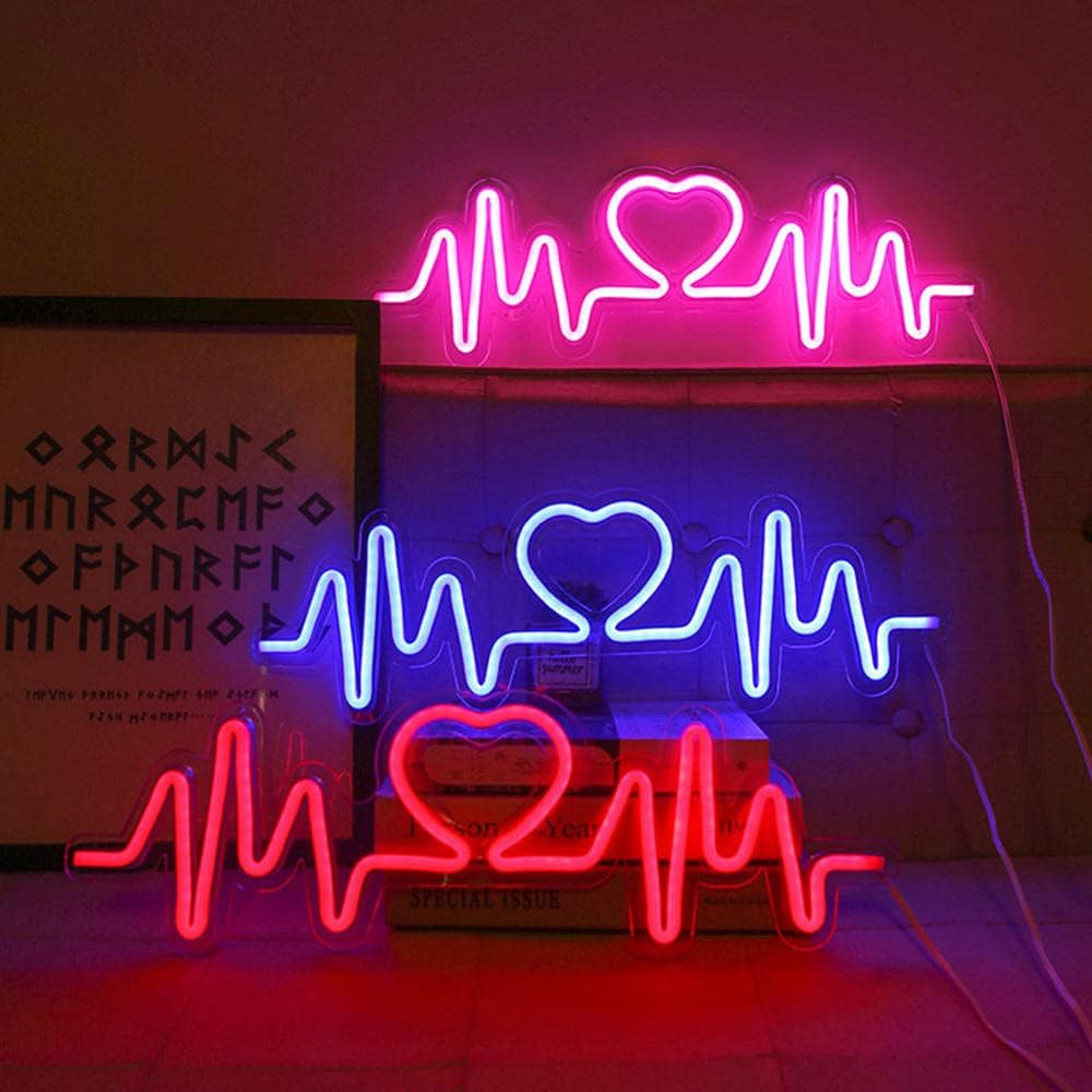 VibeCore Heartbeat Neon Light Pink, Blue and Red