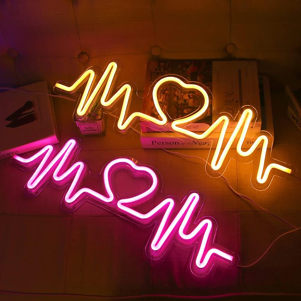 VibeCore Heartbeat Neon Light Pink and Warm White