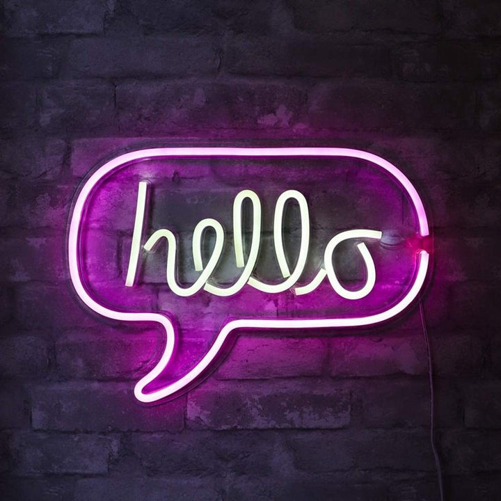 VibeCore Hello Neon Light On Brick Wall