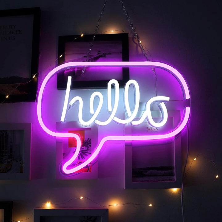 VibeCore Hello Neon Light On Wall