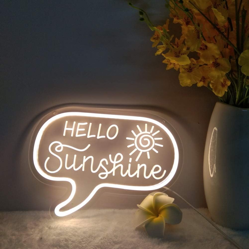 VibeCore Hello Sunshine Neon Light Against Wall