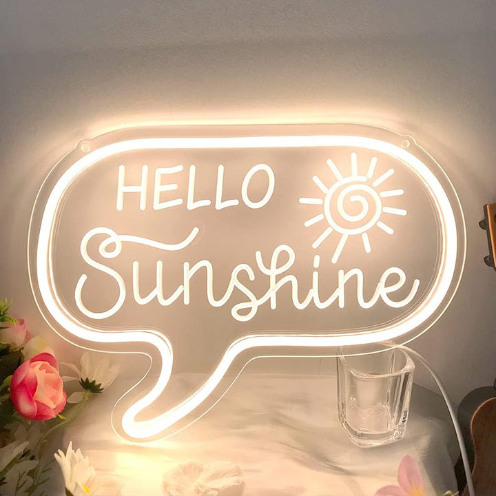 VibeCore Hello Sunshine Neon Light on Table