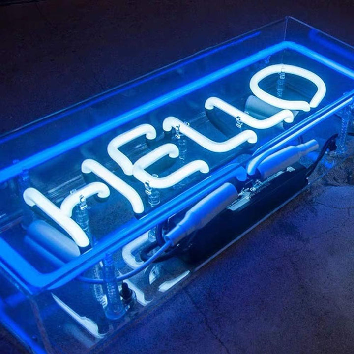 VibeCore Hello Table Neon Light Top Up Close Up