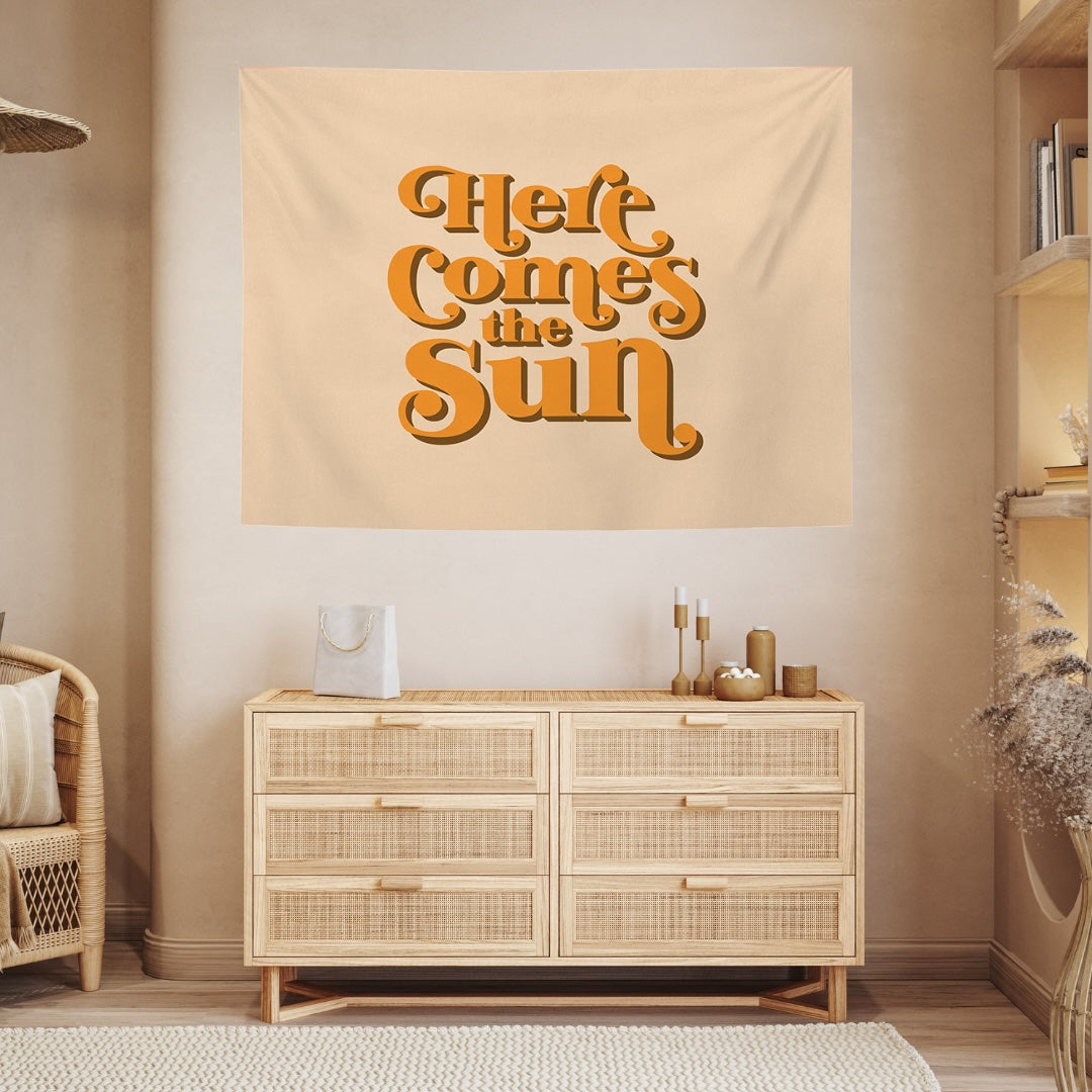VibeCore Here Comes The Sun Tapestry On Wall