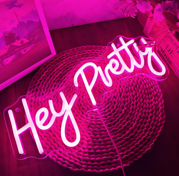 VibeCore Hey Pretty Neon Light Lying Down On Table