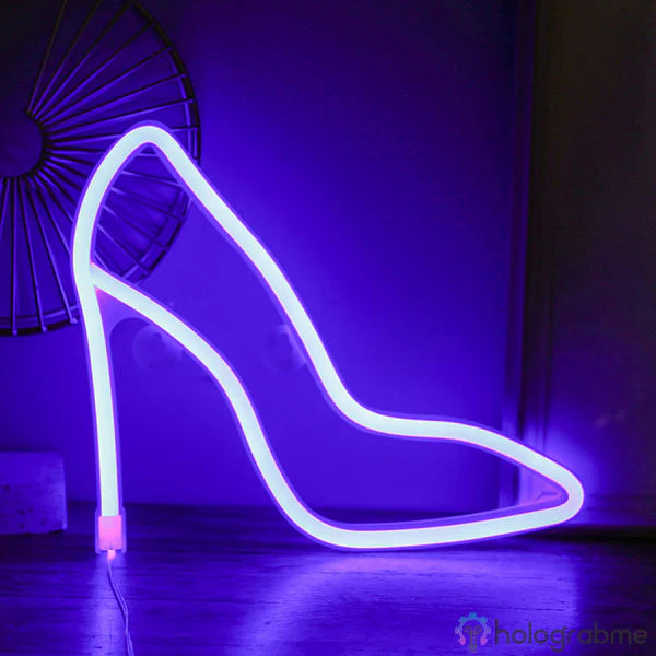 VibeCore High-Heel Neon Light in Purple, adding a glamorous and bold glow to your space with its chic design.
