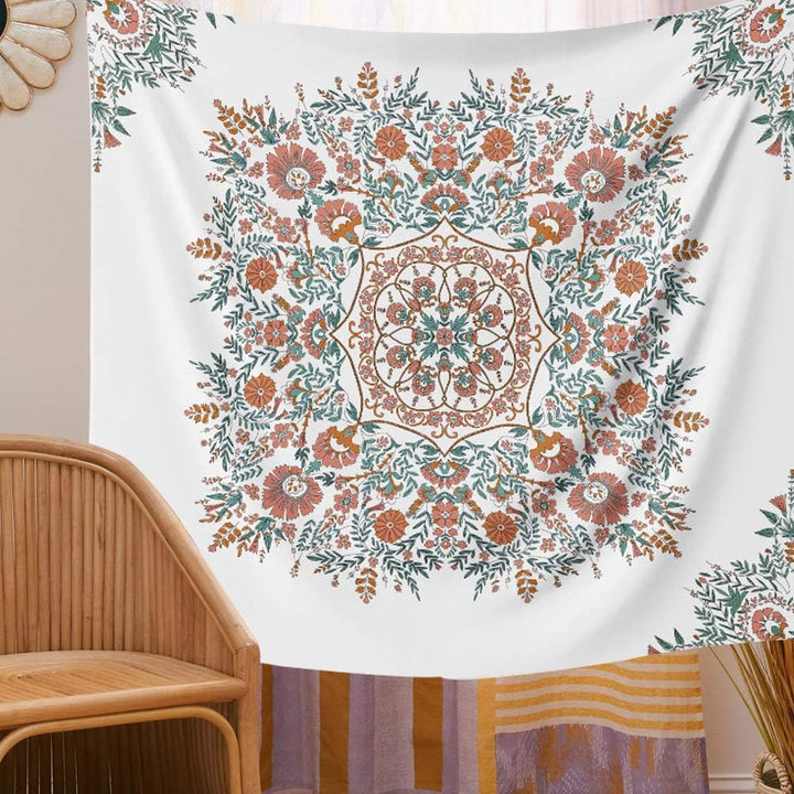 VibeCore Indian Floral Tapestry Hanging Close Up