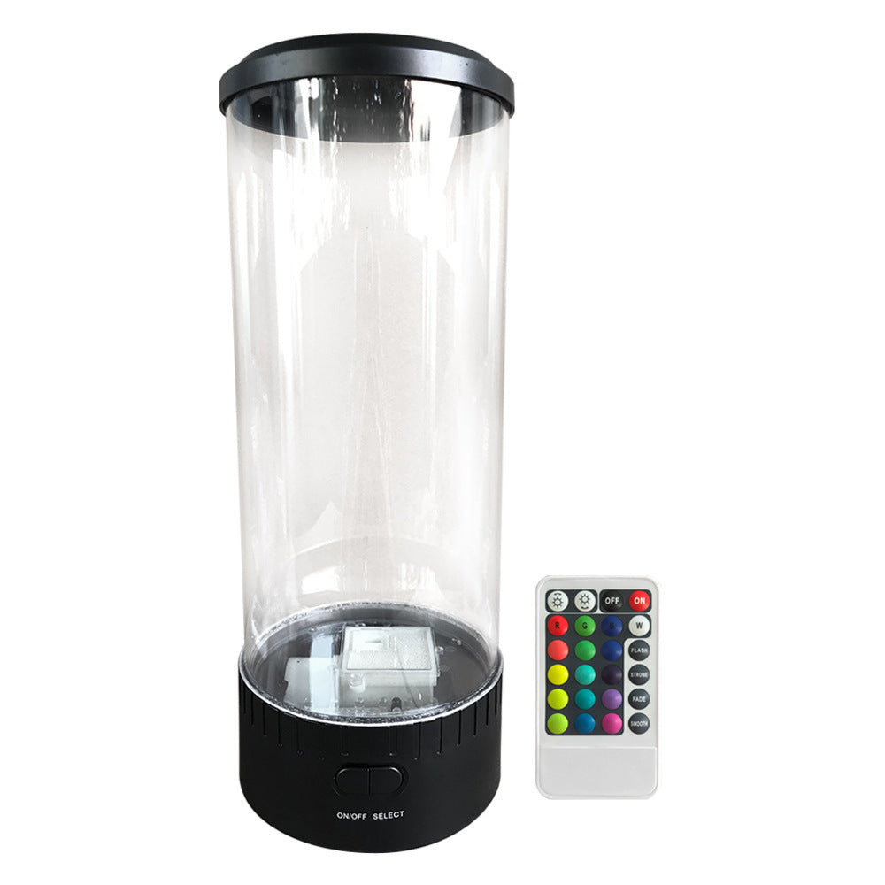 VibeCore Jellyfish Lava Lamp with no jellyfish inside, showcasing the sleek design and color-changing LED lights. This lamp can be customized with different color options for a calming glow and is USB or battery-powered. Ideal for creating a soothing atmosphere in any space.