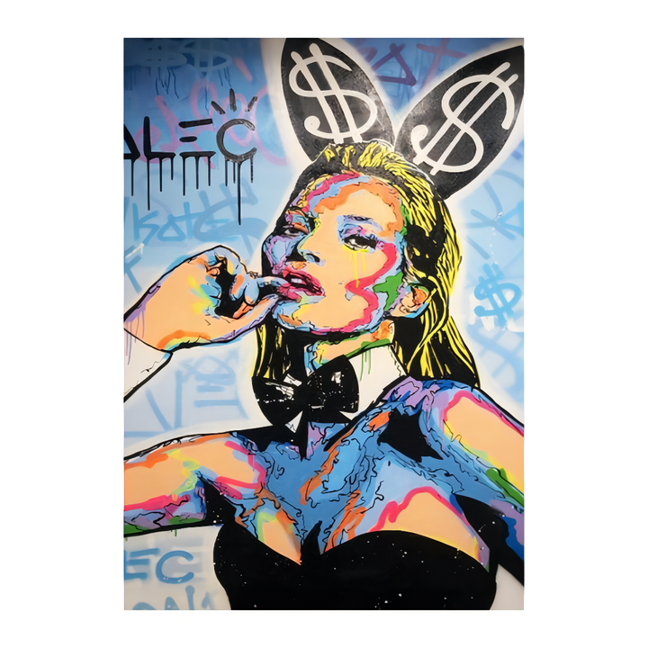 VibeCore Kate Moss Graffiti Canvas Print Product View