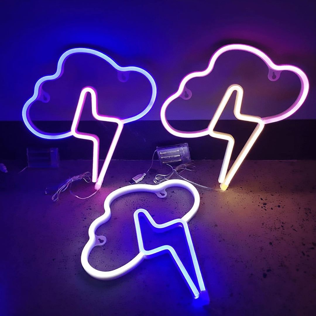 VibeCore Lightning Cloud Neon Blue & Pink, Pink, and Blue