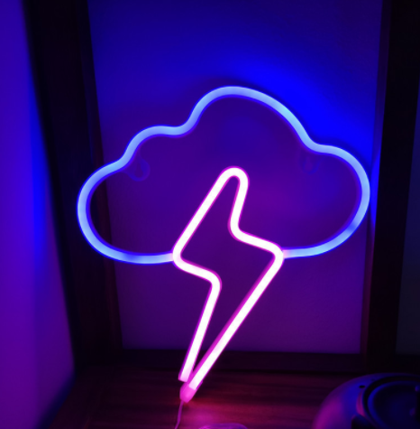 VibeCore Lightning Cloud Neon Light Blue & Pink