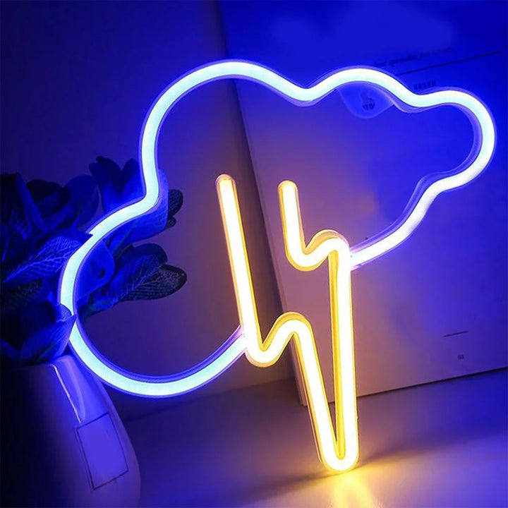 VibeCore Lightning Cloud Neon Light Blue & Yellow