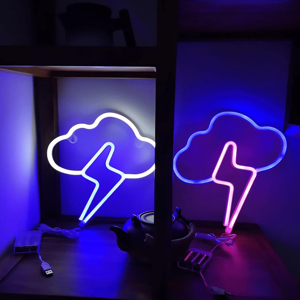 VibeCore Lightning Cloud Neon Light In Blue and Blue & Pink