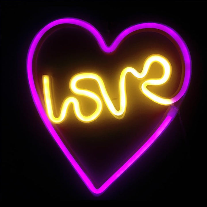 VibeCore Love Heart Neon Light On Wall Close Up