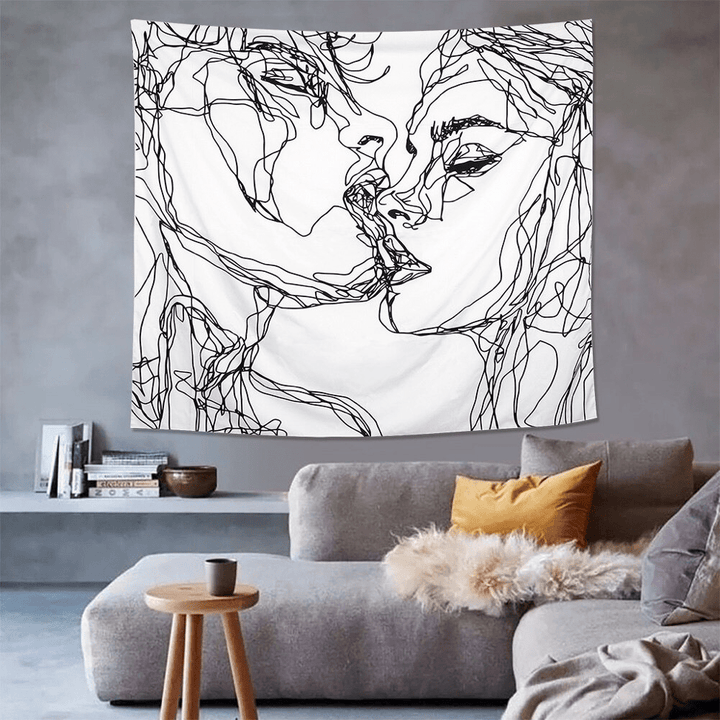 VibeCore Lovers Kiss Tapestry On Wall