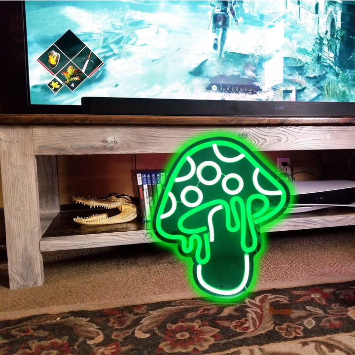 VibeCore Melting Green Mushroom Neon Light On Floor