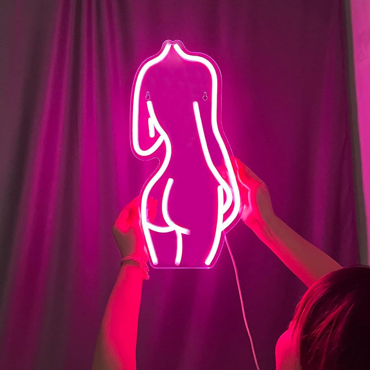VibeCore Model Neon Light Being Held Up