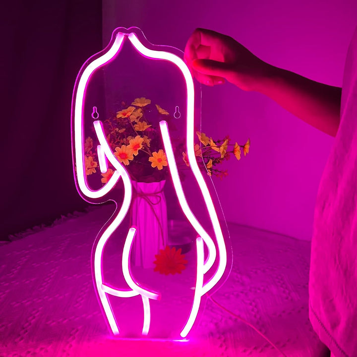 VibeCore Model Neon Light Next To a Person