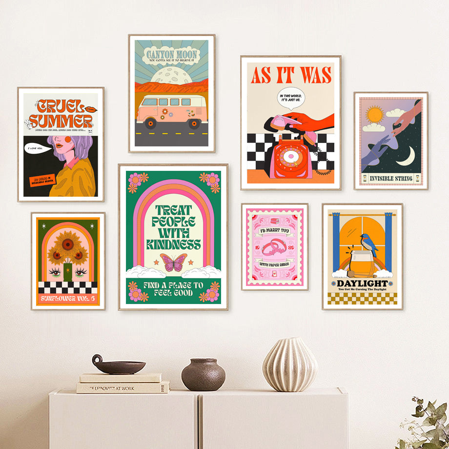 VibeCore Modern Pop Retro Canvas Prints On Wall