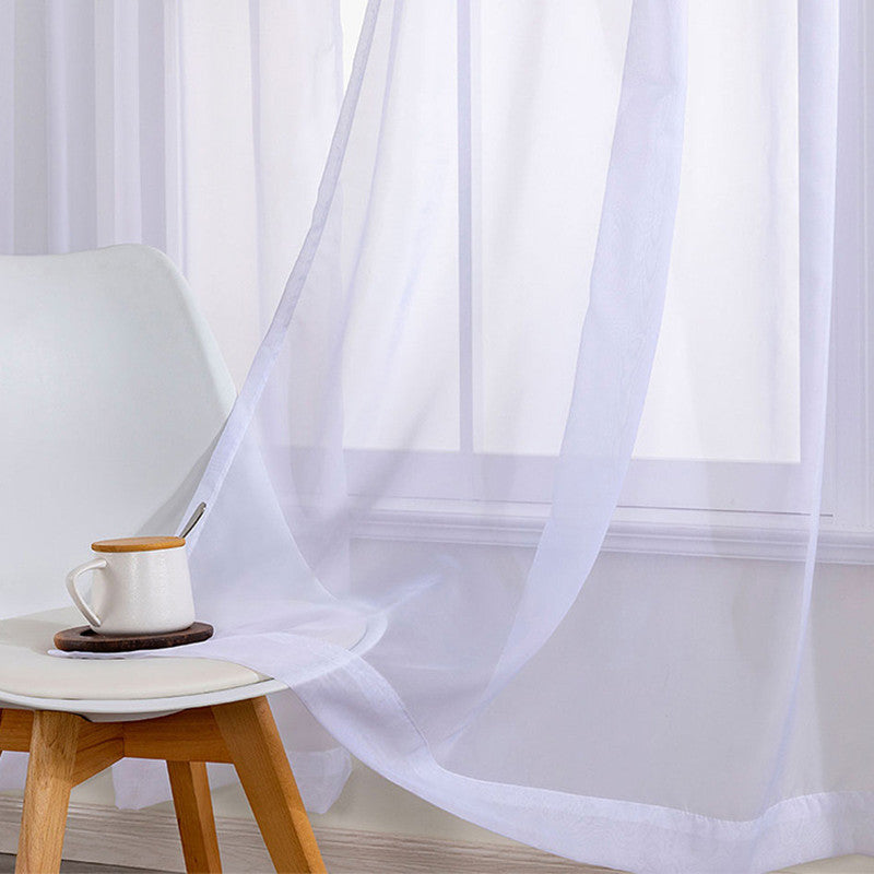 VibeCore Modern Sheer Curtain thickness, crafted from lightweight, textured polyester voile, offering an elegant, airy feel while gently filtering sunlight and maintaining privacy.