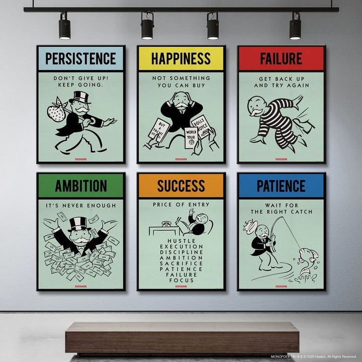 VibeCore Monopoly Canvas Prints Framed On Wall