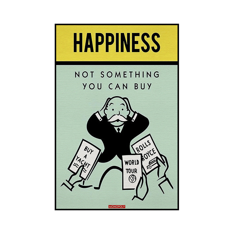 VibeCore Monopoly Canvas Prints Option G: Happiness not something you can buy