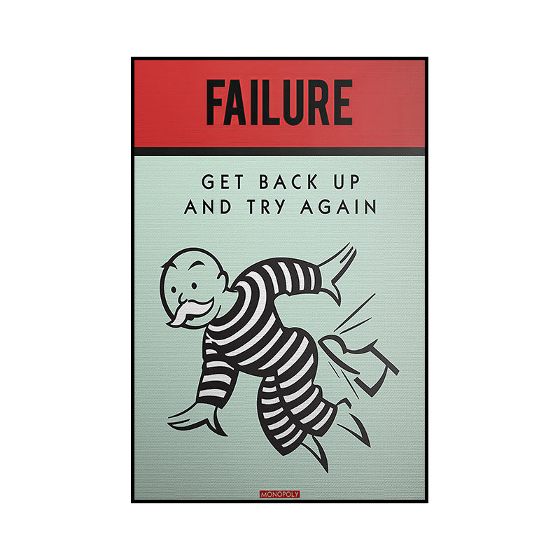 VibeCore Monopoly Canvas Prints Option I: Failure Get back up and try again