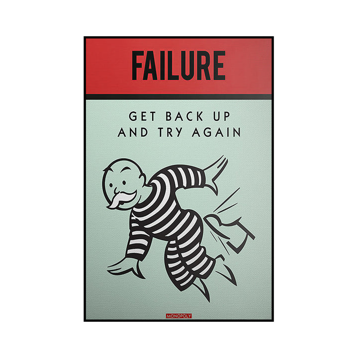 VibeCore Monopoly Canvas Prints Option I: Failure Get back up and try again