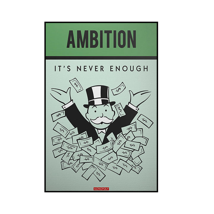 VibeCore Monopoly Canvas Prints Option K: Ambition it's never enough