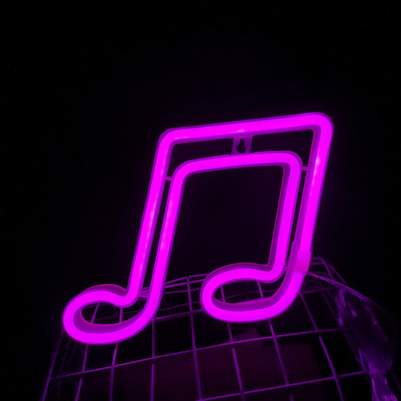 VibeCore Music Note Neon Light Pink