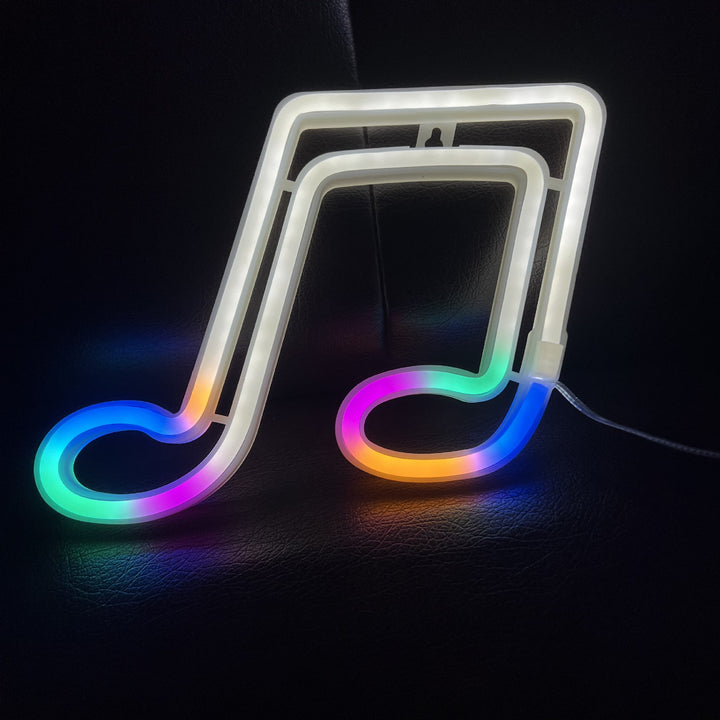 VibeCore Music Note Neon Multicolor & White