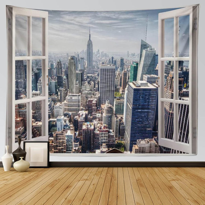 VibeCore New York Outside Your Window Tapestry Hanging