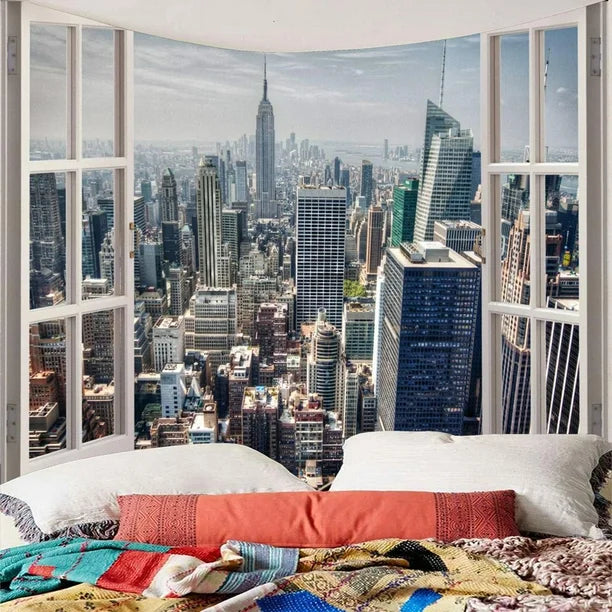 VibeCore New York Outside Your Window Tapestry On Wall